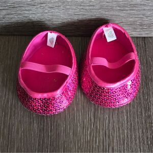 Build-A-Bear Shoes Fuschia Sequin Flats Teddy Bear Accessories
